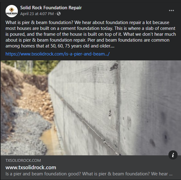 Foundation Repair Facebook Post