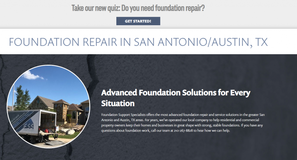 Foundation Repair Website Design San Antonio