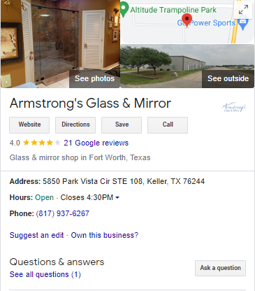 Glass Repair Google Business Profile