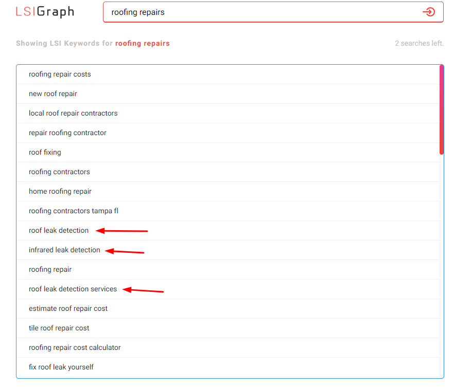 LSI Graph Roofing Repairs Screenshot