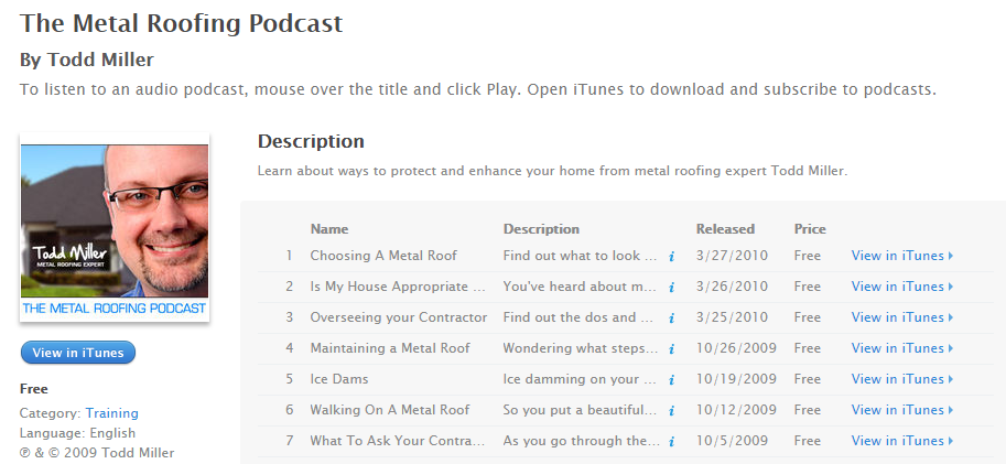 Metal Roofing Podcast