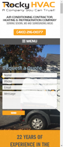 Mobile View of Website