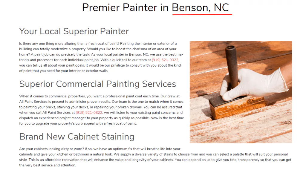 Painter Local Landing Page