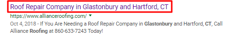 Title Tag Example Roofing Company