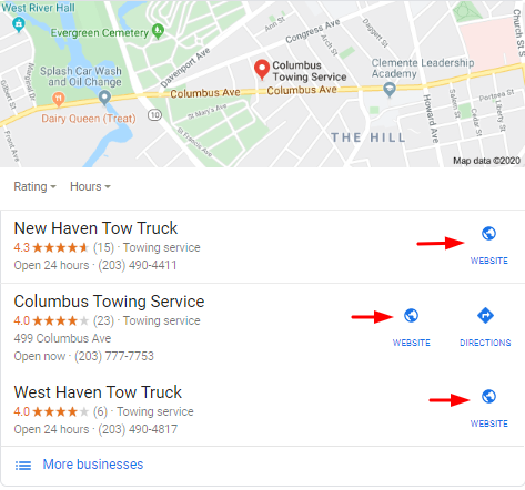 Tow Truck Google Map Pack