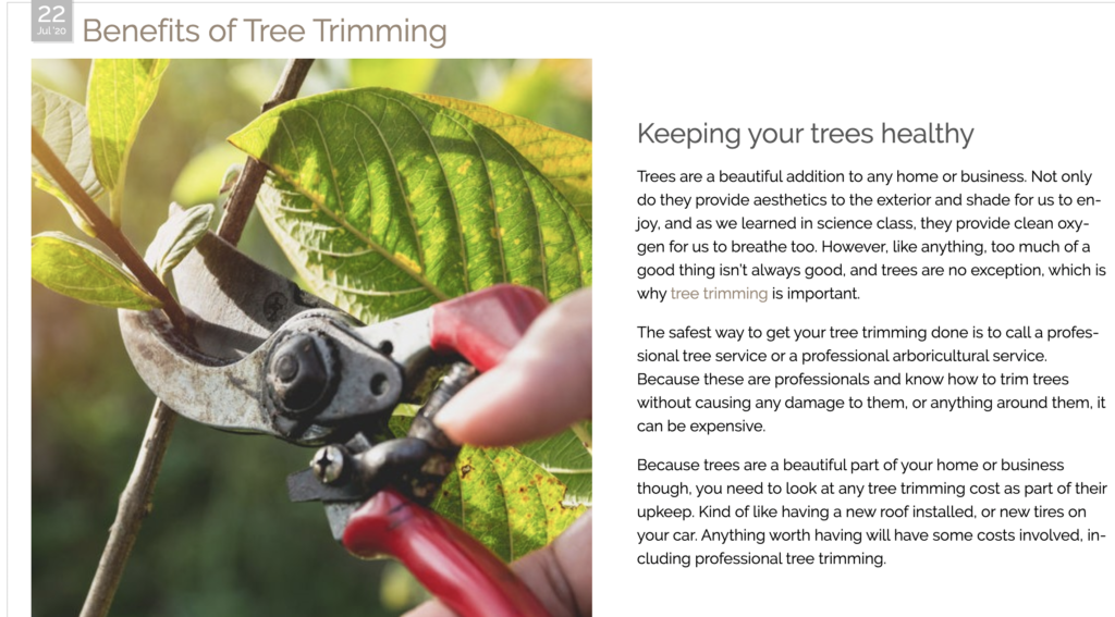 Tree Service Content (Screenshot)