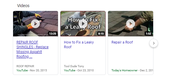 Video Results for Roof Repair